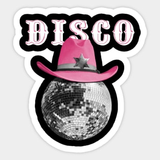 Pink Cowgirl Disco Sticker